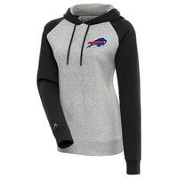 Women's Antigua  Heather Gray/Black Buffalo Bills Victory Raglan Sleeve Pullover Hoodie