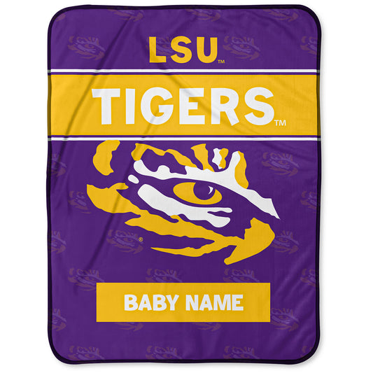Chad & Jake LSU Tigers  30" x 40" Personalized Baby Blanket