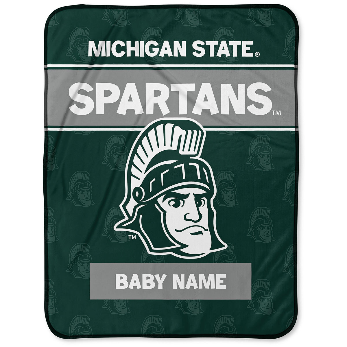 Chad & Jake Michigan State Spartans  30" x 40" Personalized Baby Blanket