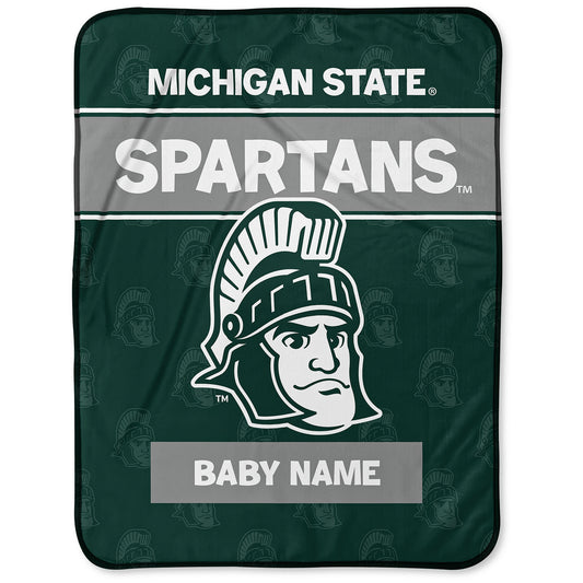 Chad & Jake Michigan State Spartans  30" x 40" Personalized Baby Blanket