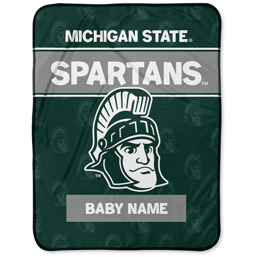 Chad & Jake Michigan State Spartans  30" x 40" Personalized Baby Blanket