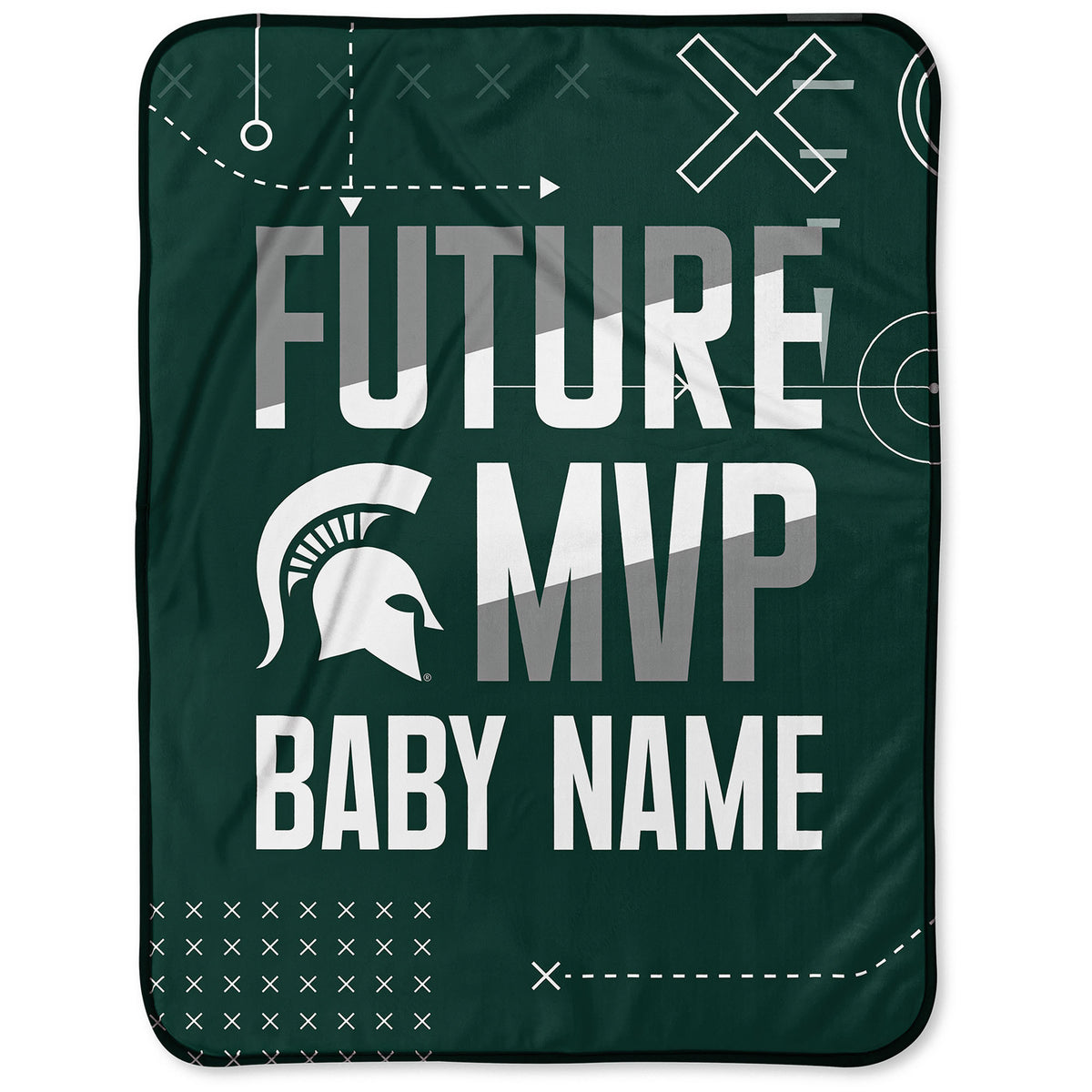 Chad & Jake Michigan State Spartans  30" x 40" Personalized Baby Blanket