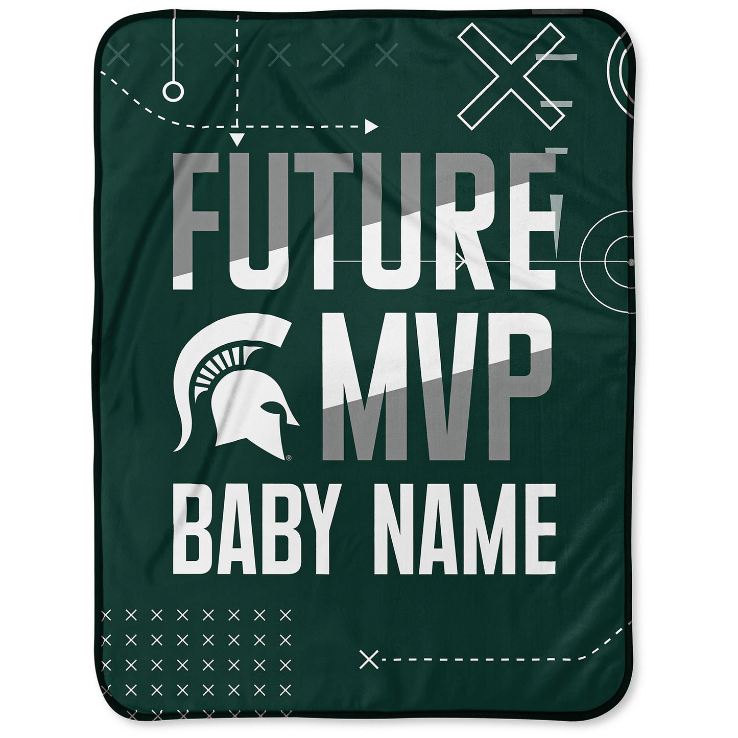 Chad & Jake Michigan State Spartans  30" x 40" Personalized Baby Blanket