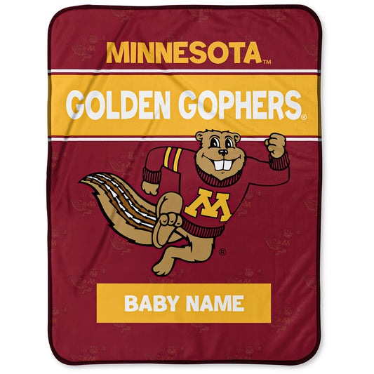 Chad & Jake Minnesota Golden Gophers  30" x 40" Personalized Baby Blanket