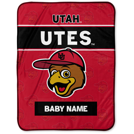 Chad & Jake Utah Utes  30" x 40" Personalized Baby Blanket