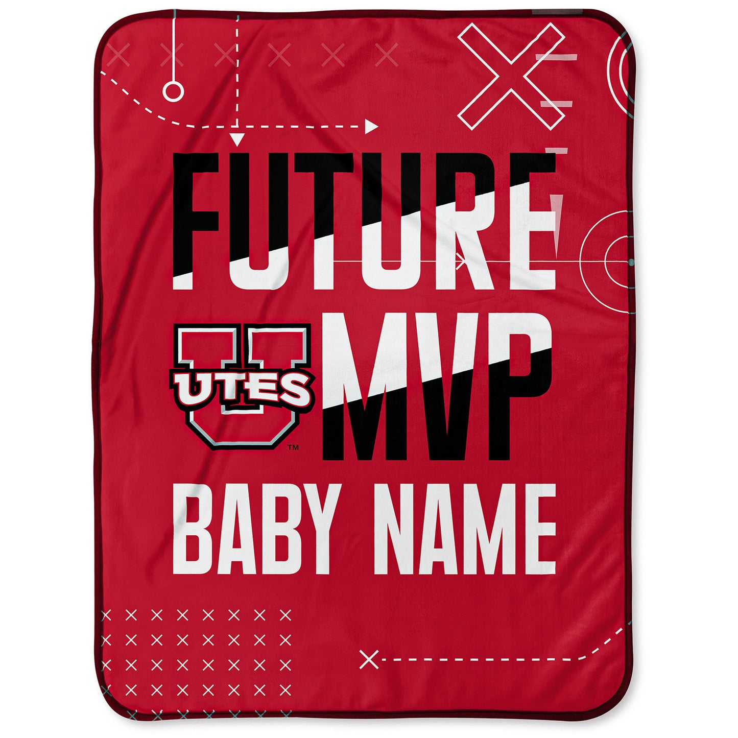 Chad & Jake Utah Utes  30" x 40" Personalized Baby Blanket