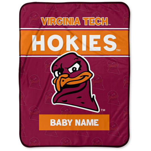 Chad & Jake Virginia Tech Hokies  30" x 40" Personalized Baby Blanket