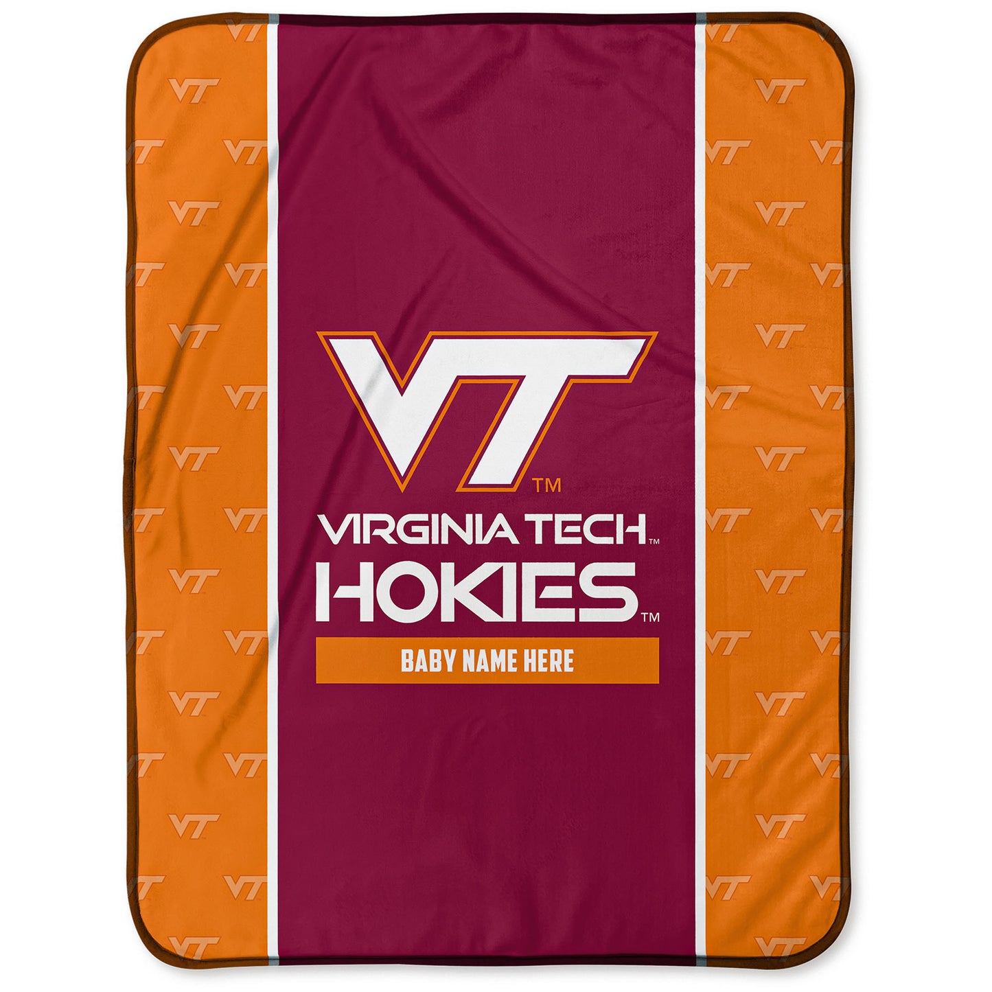 Chad & Jake Virginia Tech Hokies  30" x 40" Personalized Baby Blanket