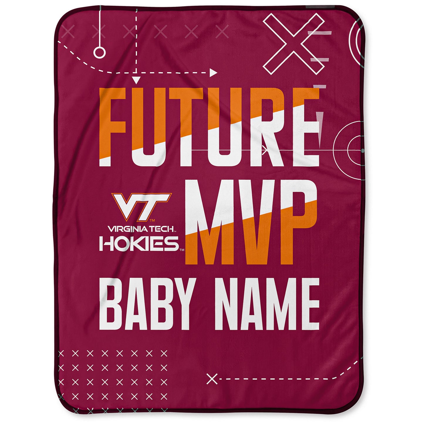 Chad & Jake Virginia Tech Hokies  30" x 40" Personalized Baby Blanket