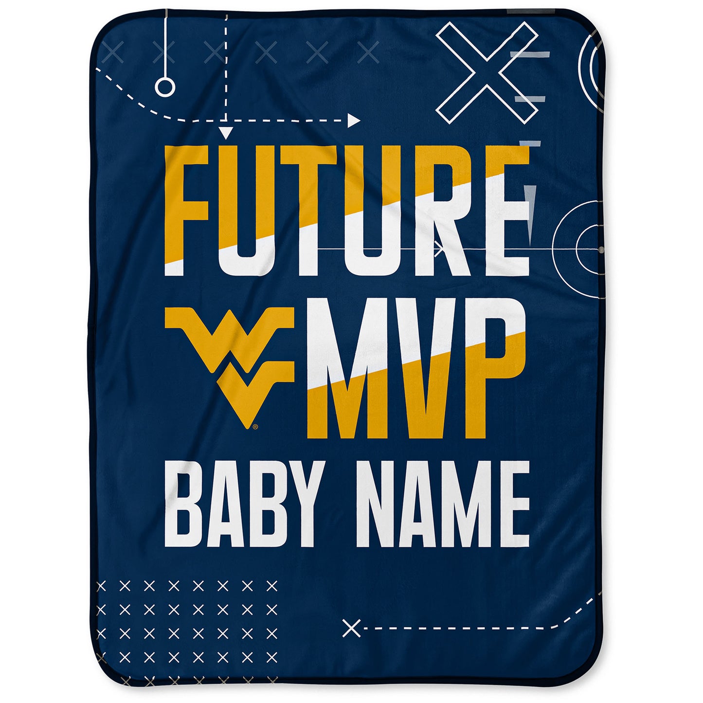 Chad & Jake West Virginia Mountaineers  30" x 40" Personalized Baby Blanket