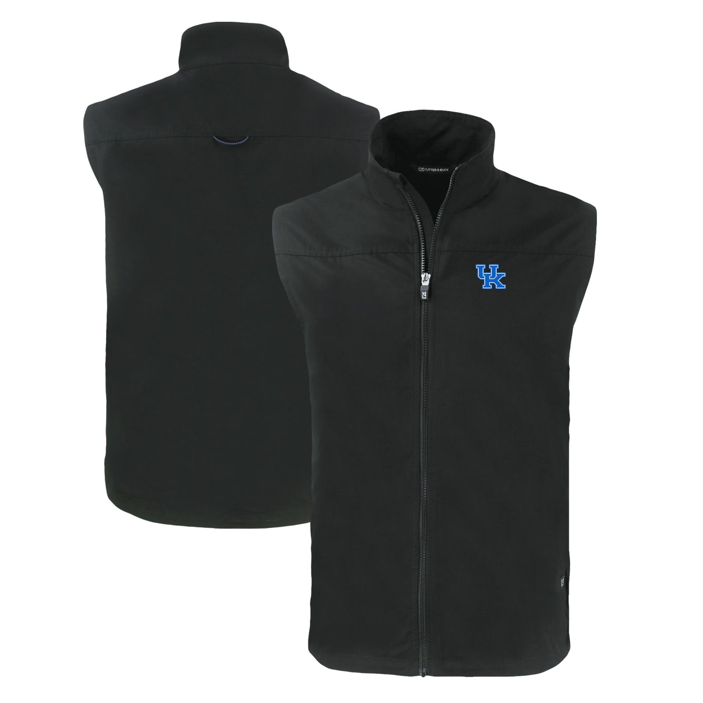 Men's Cutter & Buck  Black Kentucky Wildcats Big & Tall Charter Eco Full-Zip Vest