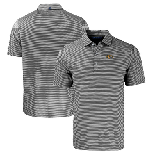 Men's Cutter & Buck  Black/White Missouri Tigers Big & Tall Forge Eco Double Stripe Stretch Recycled Polo