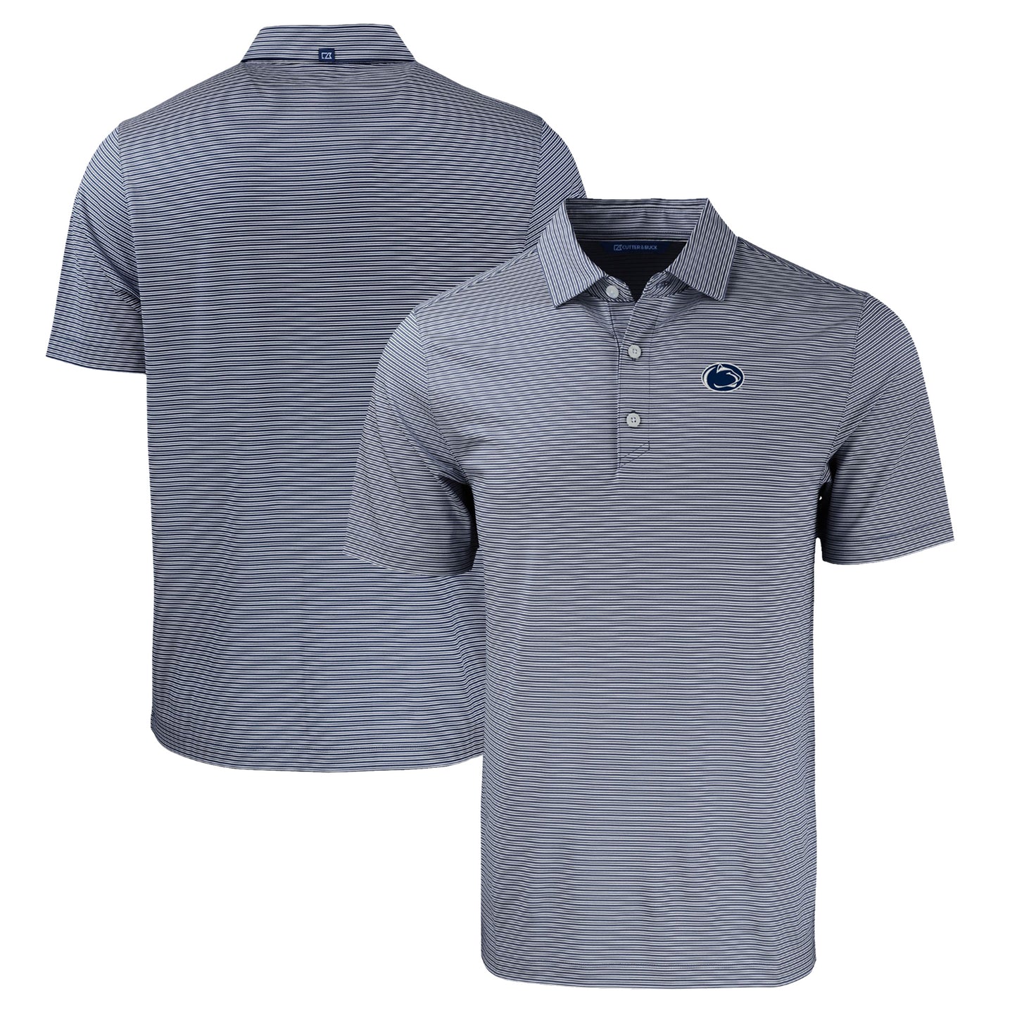 Men's Cutter & Buck  Navy/White Penn State Nittany Lions Big & Tall Forge Eco Double Stripe Stretch Recycled Polo