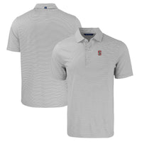 Men's Cutter & Buck  Gray/White Stanford Cardinal Big & Tall Forge Eco Double Stripe Stretch Recycled Polo