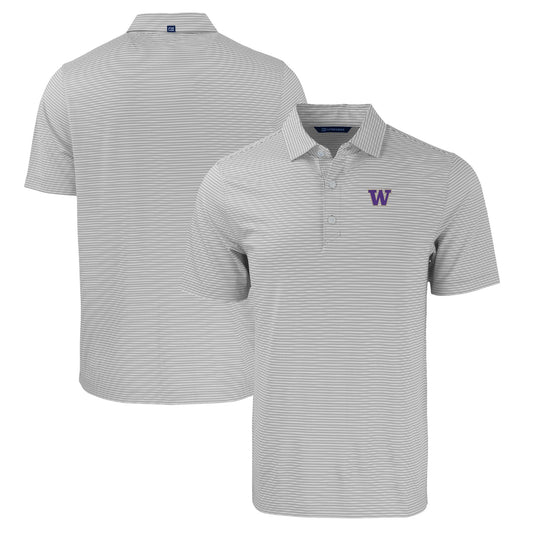 Men's Cutter & Buck  Gray/White Washington Huskies Big & Tall Forge Eco Double Stripe Stretch Recycled Polo