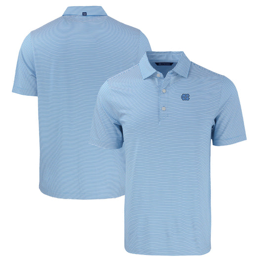 Men's Cutter & Buck  Carolina Blue North Carolina Tar Heels Big & Tall Forge Eco Double Stripe Stretch Recycled Polo