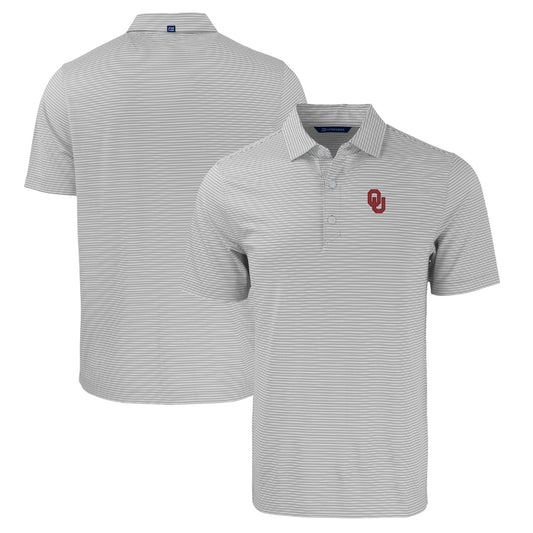 Men's Cutter & Buck  Gray/White Oklahoma Sooners Big & Tall Forge Eco Double Stripe Stretch Recycled Polo