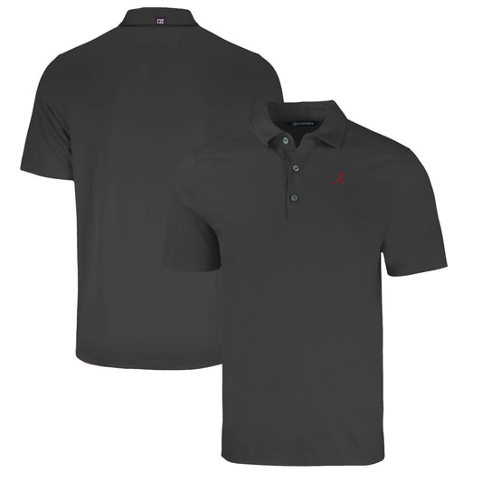 Men's Cutter & Buck Heather Black Alabama Crimson Tide Big & Tall Forge Eco Stretch Recycled Polo