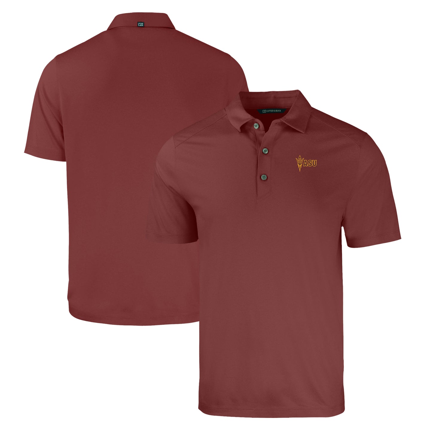 Men's Cutter & Buck Heather Maroon Arizona State Sun Devils Big & Tall Forge Eco Stretch Recycled Polo