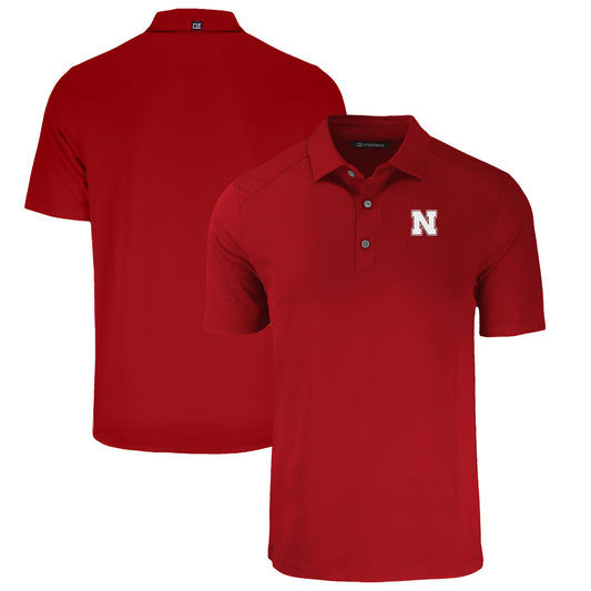 Men's Cutter & Buck Scarlet Nebraska Huskers Big & Tall Forge Eco Stretch Recycled Polo