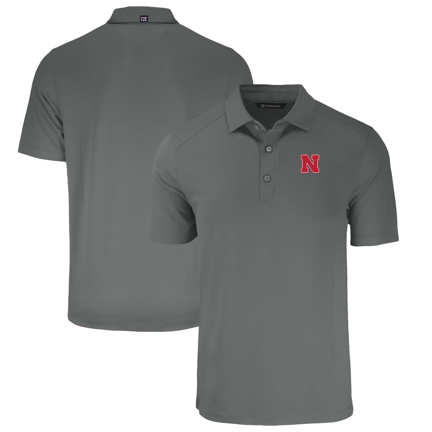 Men's Cutter & Buck Gray Nebraska Huskers Big & Tall Forge Eco Stretch Recycled Polo