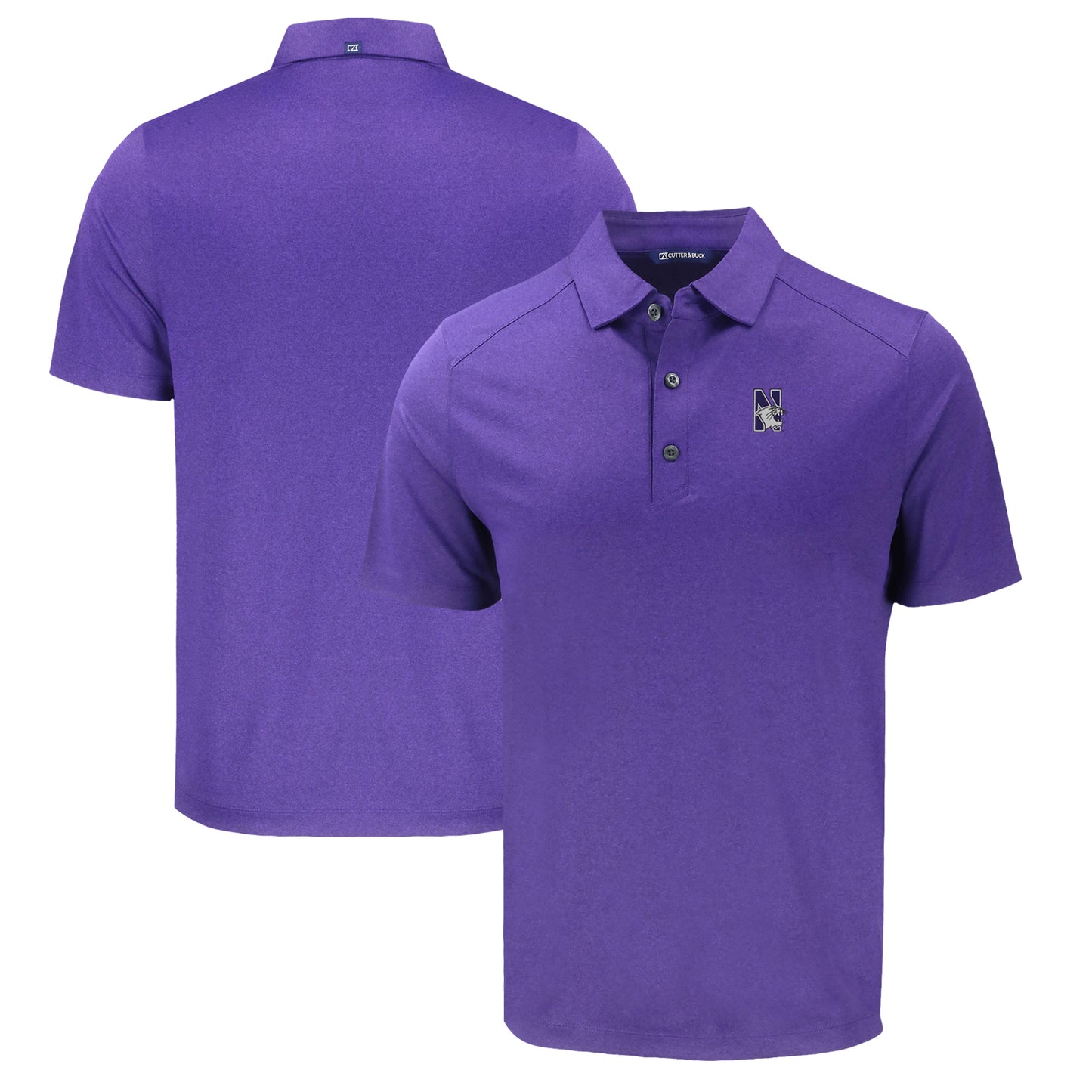 Men's Cutter & Buck Heather Purple Northwestern Wildcats Big & Tall Forge Eco Stretch Recycled Polo