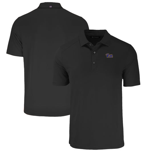 Men's Cutter & Buck Black Pitt Panthers Big & Tall Forge Eco Stretch Recycled Polo