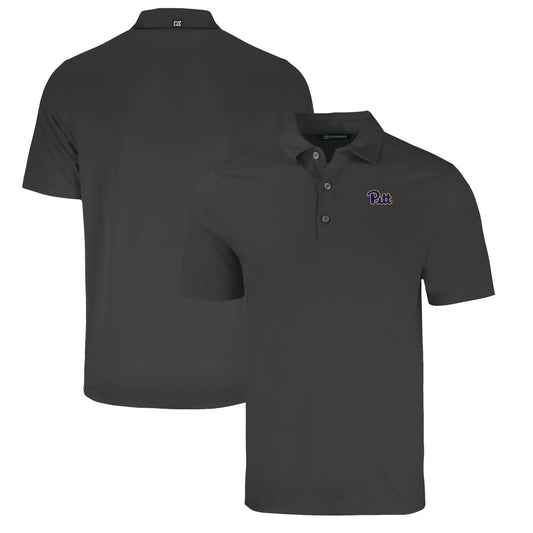 Men's Cutter & Buck Heather Black Pitt Panthers Big & Tall Forge Eco Stretch Recycled Polo