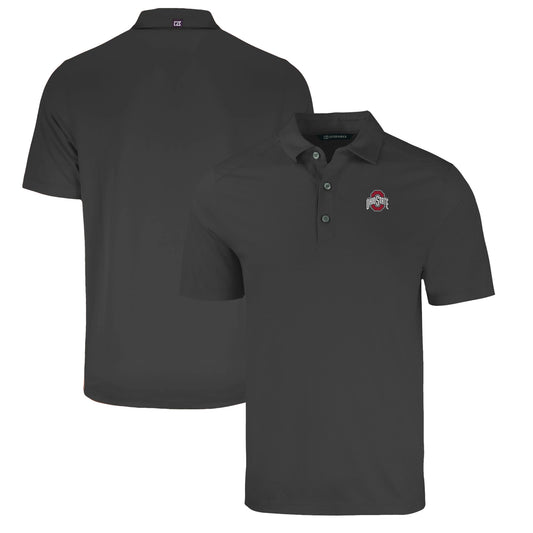 Men's Cutter & Buck Heather Black Ohio State Buckeyes Big & Tall Forge Eco Stretch Recycled Polo