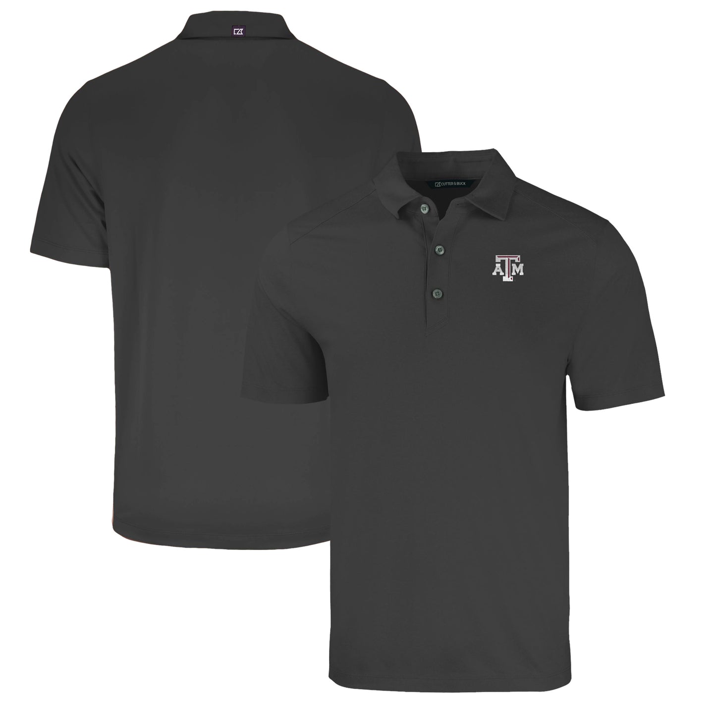 Men's Cutter & Buck Heather Black Texas A&M Aggies Big & Tall Forge Eco Stretch Recycled Polo