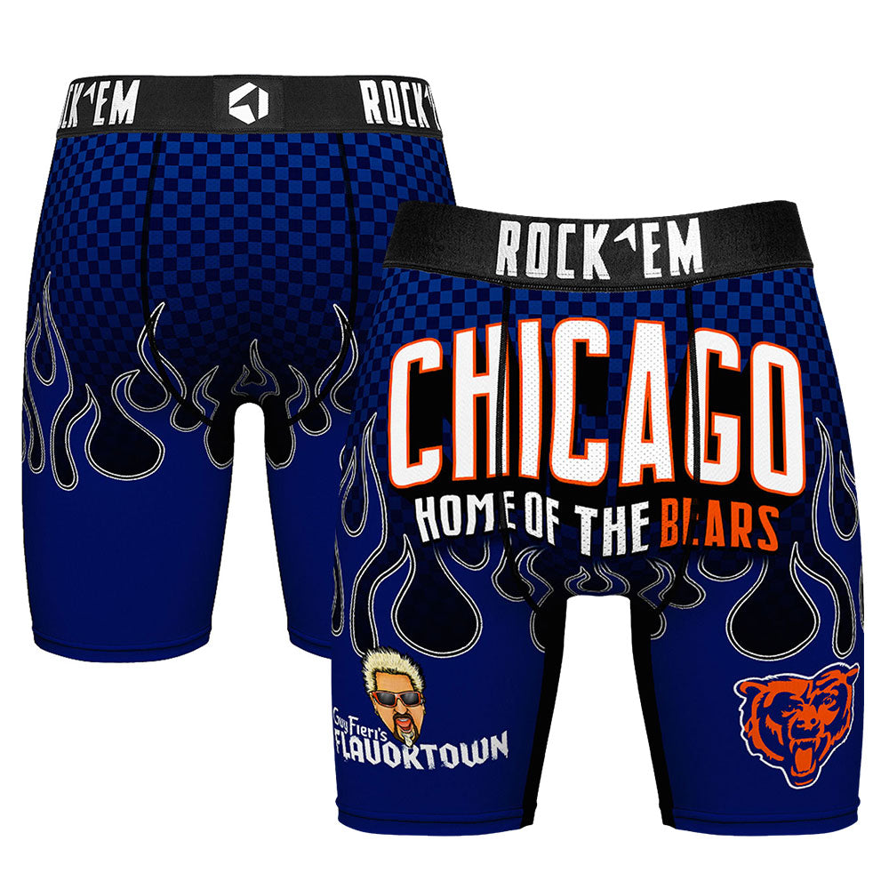 Men's Rock Em Socks Chicago Bears NFL x Guy Fieri���s Flavortown Boxer Briefs