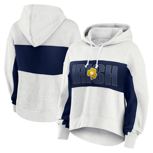 Women's Fanatics Oatmeal Notre Dame Fighting Irish Up For It Pullover Hoodie