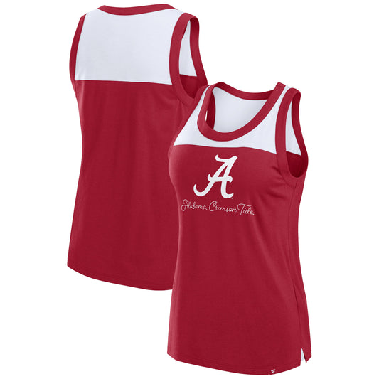 Women's Fanatics Crimson Alabama Crimson Tide Crosley Colorblock Tank Top