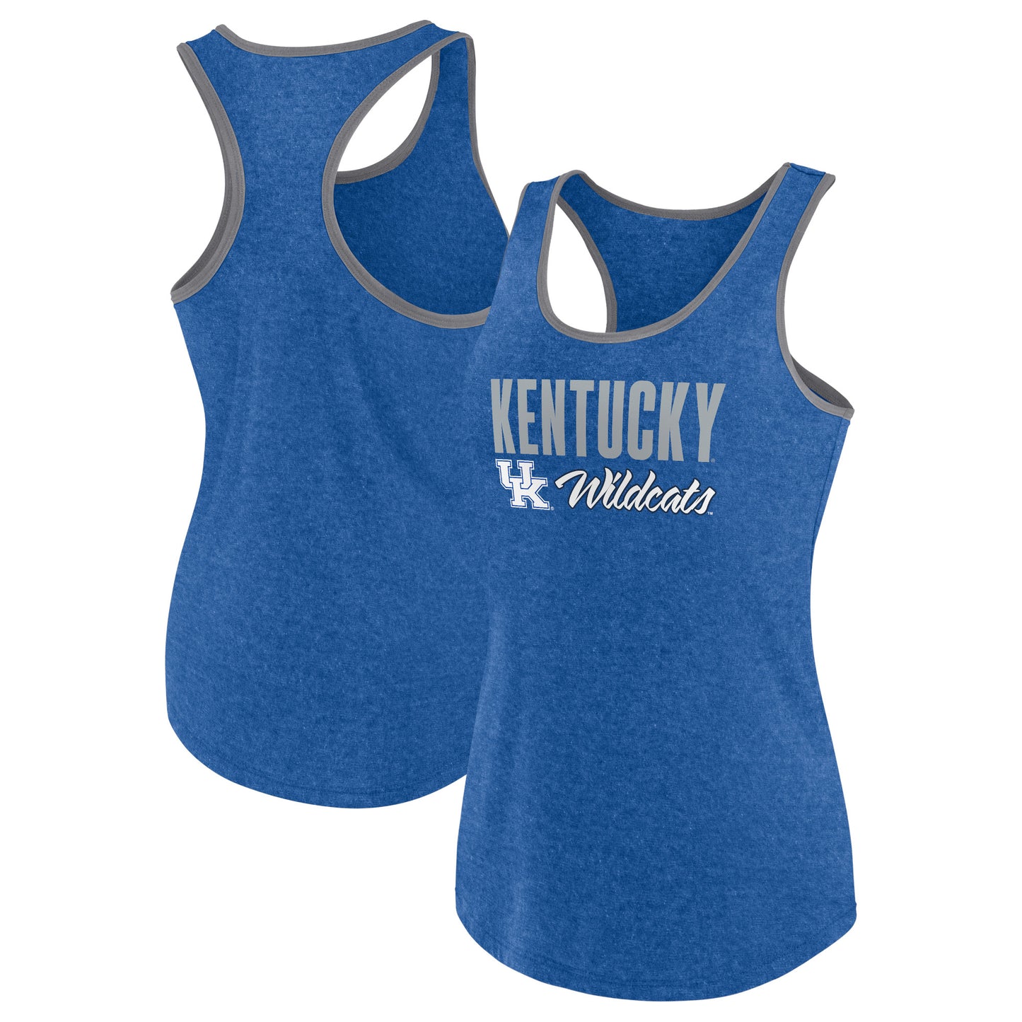 Women's Fanatics Heather Royal Kentucky Wildcats Fuel Racerback Tank Top