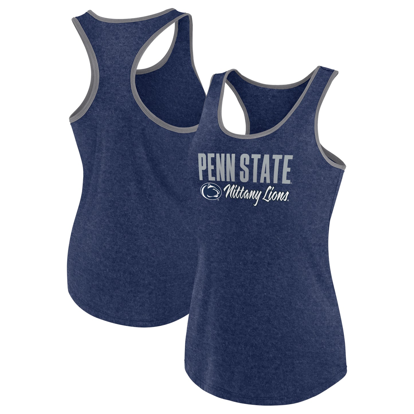 Women's Fanatics Heather Navy Penn State Nittany Lions Fuel Racerback Tank Top