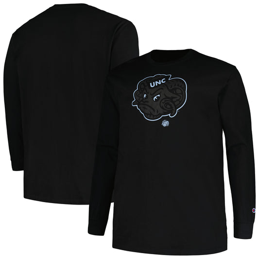 Men's Profile Black North Carolina Tar Heels Big & Tall Pop Long Sleeve T-Shirt