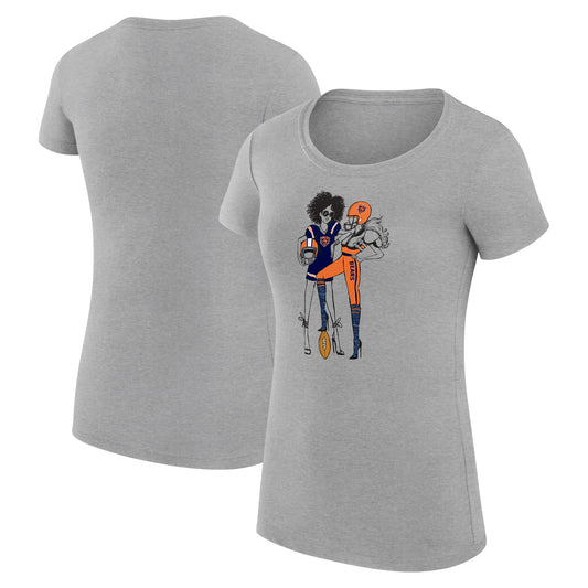 Women's G-III 4Her by Carl Banks Heather Gray Chicago Bears Football Girls Graphic Fitted T-Shirt