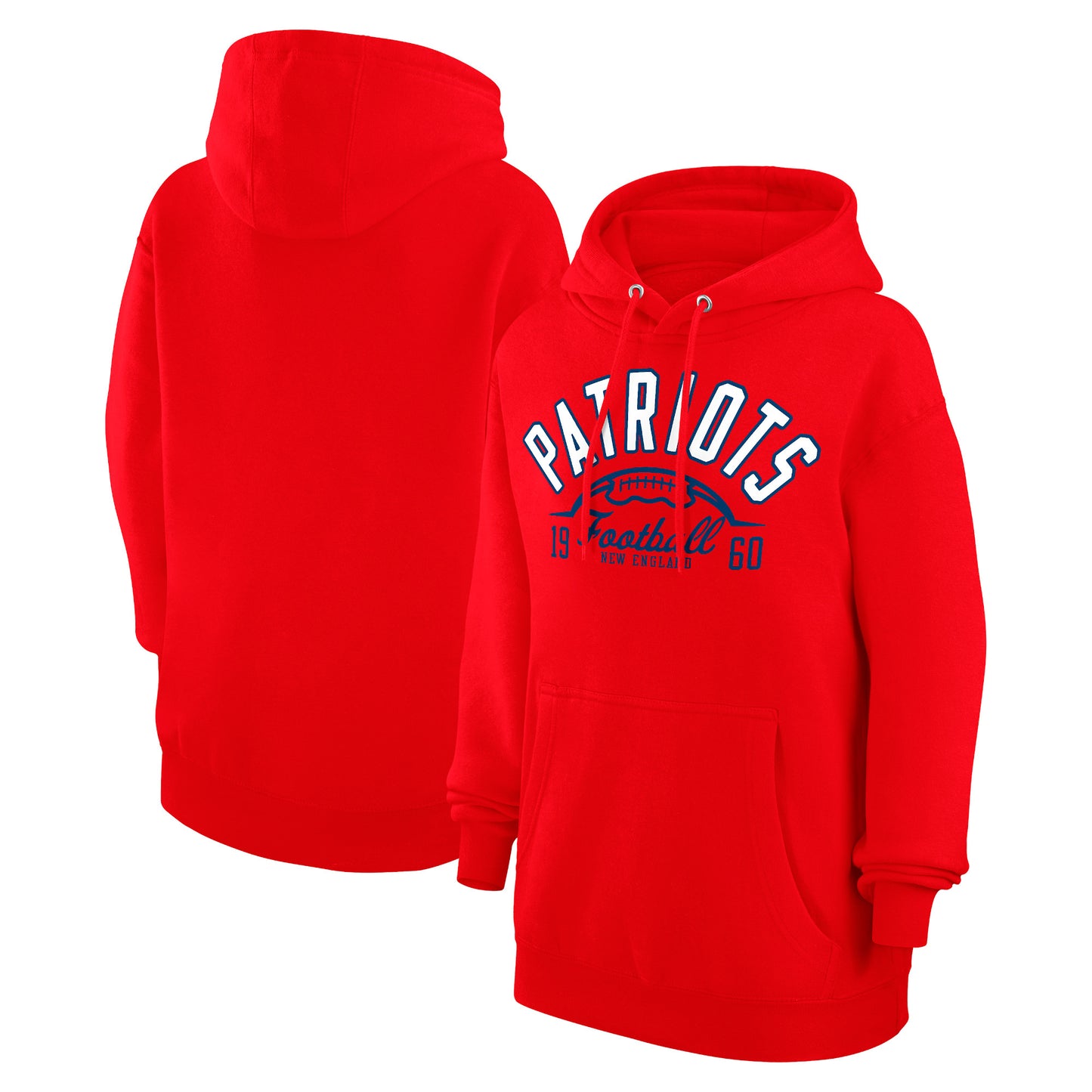 Unisex Starter  Red New England Patriots Half Ball Team Fleece Pullover Hoodie