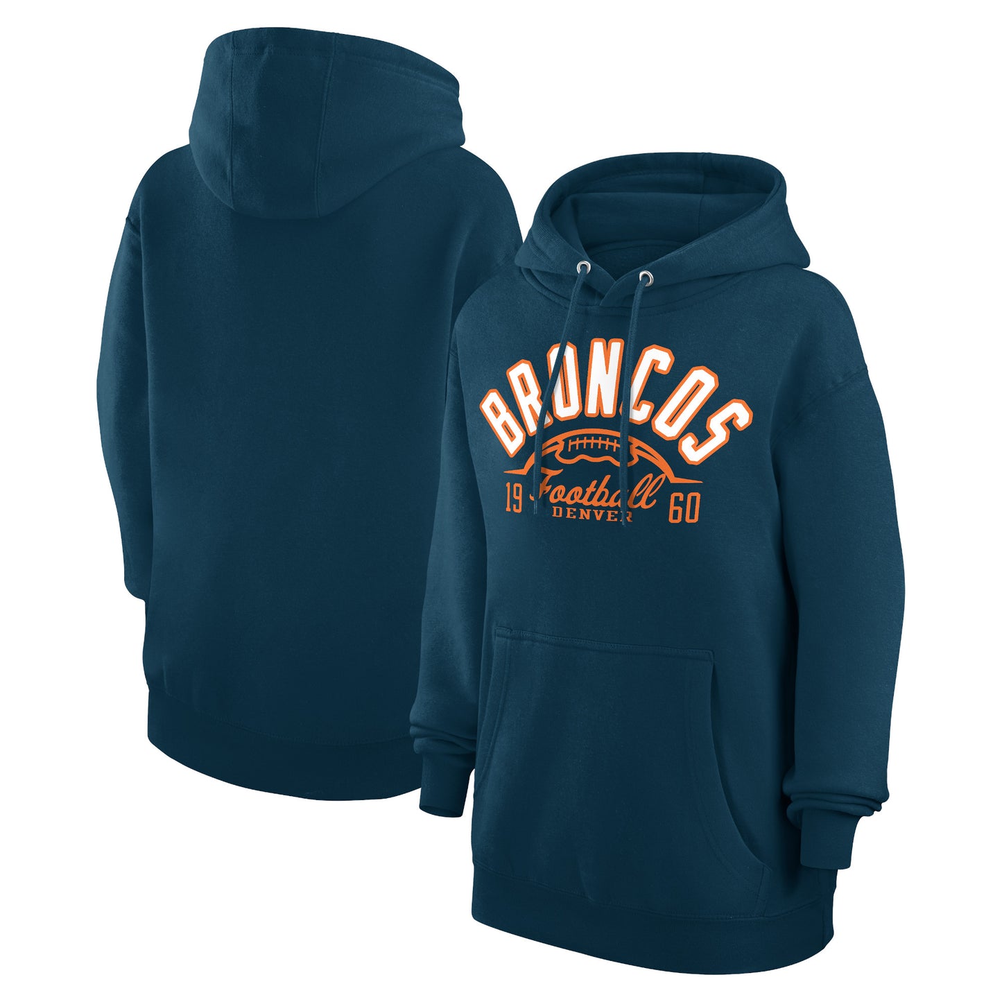 Unisex Starter  Navy Denver Broncos Half Ball Team Fleece Pullover Hoodie