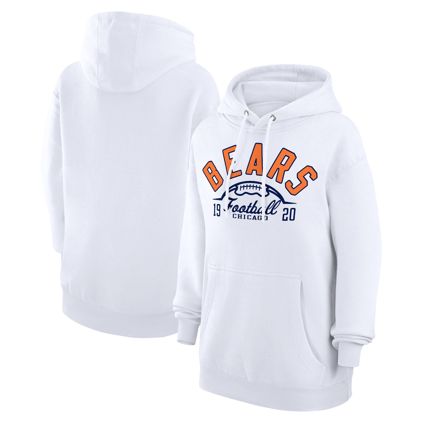 Unisex Starter  White Chicago Bears Half Ball Team Fleece Pullover Hoodie