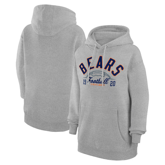 Unisex Starter  Heather Gray Chicago Bears Half Ball Team Fleece Pullover Hoodie