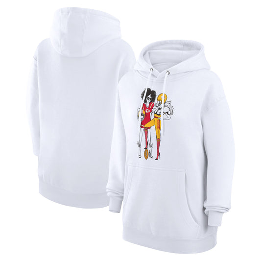 Women's G-III 4Her by Carl Banks  White Kansas City Chiefs Football Girls Graphic Pullover Hoodie