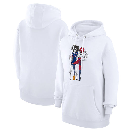 Women's G-III 4Her by Carl Banks  White New York Giants Football Girls Graphic Pullover Hoodie