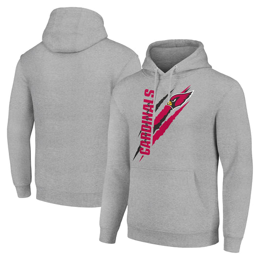 Unisex Starter Heather Gray Arizona Cardinals Color Scratch Fleece Pullover Hoodie