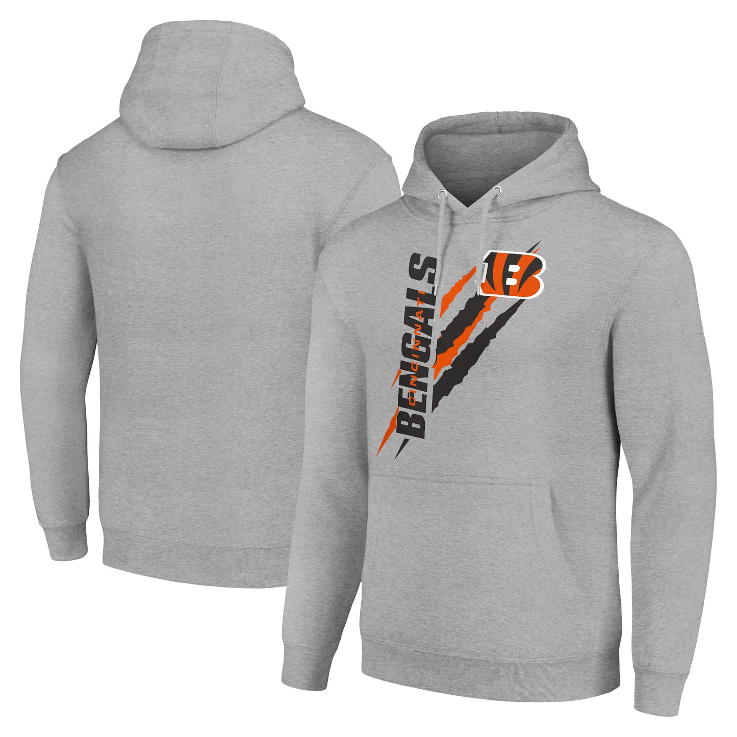 Unisex Starter Heather Gray Cincinnati Bengals Color Scratch Fleece Pullover Hoodie