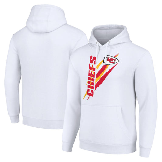 Unisex Starter White Kansas City Chiefs Color Scratch Fleece Pullover Hoodie