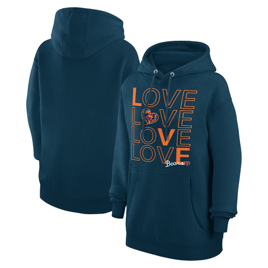 Women's G-III 4Her by Carl Banks  Navy Chicago Bears Love Graphic Pullover Hoodie