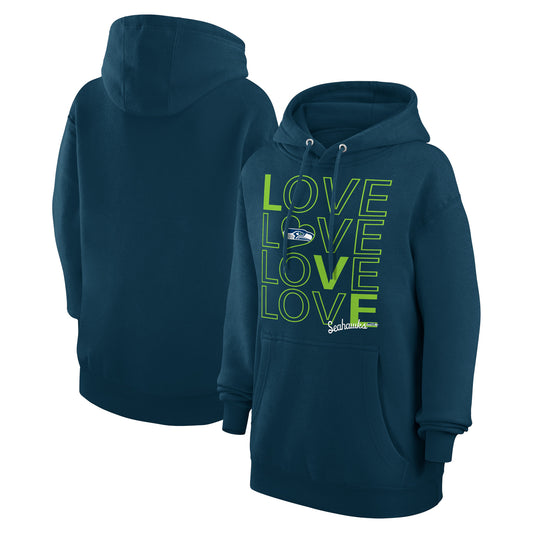 Women's G-III 4Her by Carl Banks College Navy Seattle Seahawks Love Graphic Pullover Hoodie