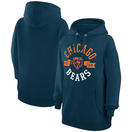 Women's G-III 4Her by Carl Banks Navy Chicago Bears City Graphic Team Fleece Pullover Hoodie