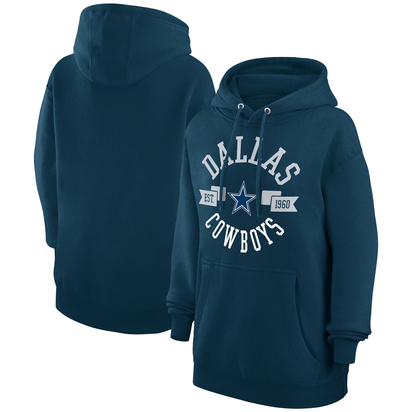 Women's G-III 4Her by Carl Banks Navy Dallas Cowboys City Graphic Team Fleece Pullover Hoodie